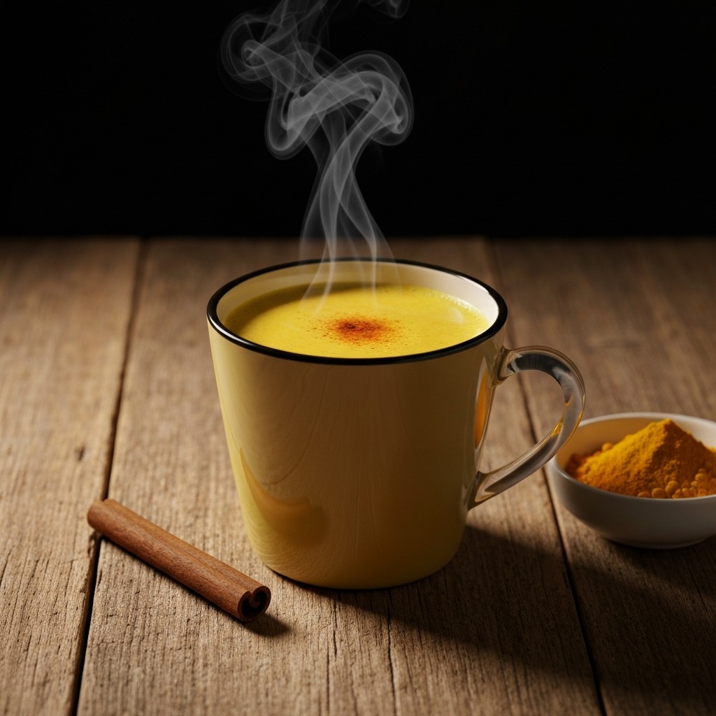 Golden turmeric tea with fresh turmeric root and black pepper