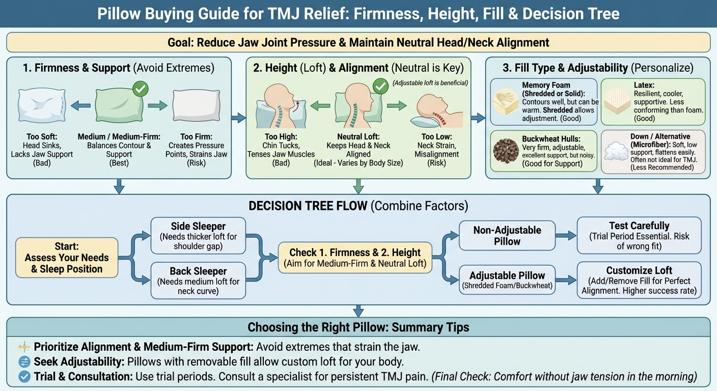 TMJ pillow buying guide infographic