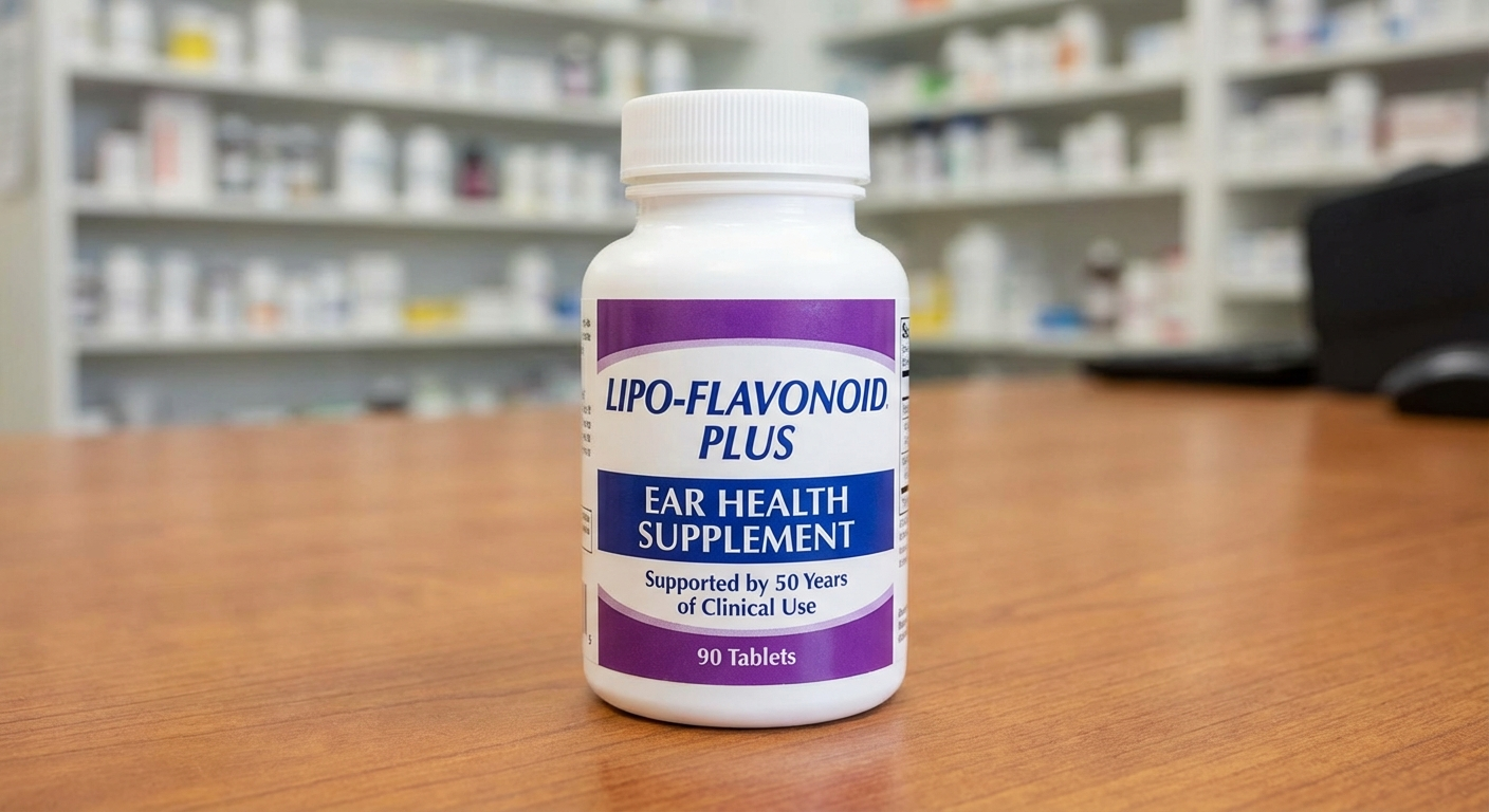 Lipo-Flavonoid Plus ear health supplement bottle